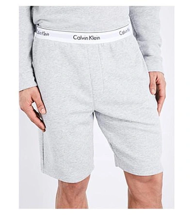 Shop Calvin Klein Logo-print Cotton-blend Shorts In Black