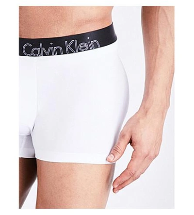 Shop Calvin Klein Edge Classic-fit Stretch-cotton Trunks In White