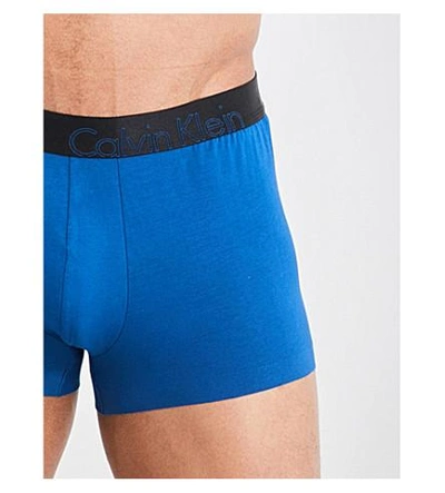 Shop Calvin Klein Edge Classic-fit Stretch-cotton Trunks In Orion