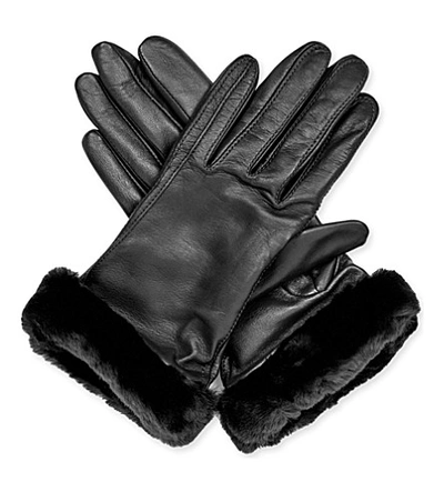 Ugg Classic Leather Smart Gloves In Blk