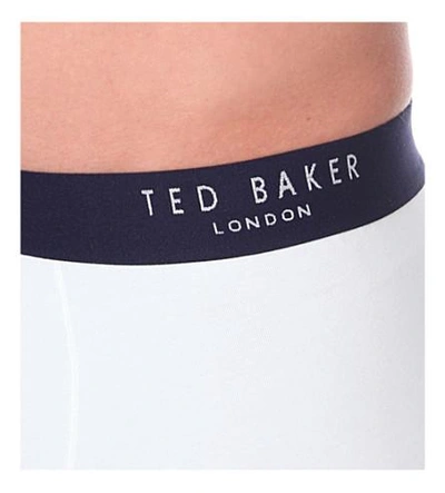 Shop Ted Baker Button-front Regular-fit Stretch-cotton Boxers In White