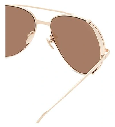 Shop Linda Farrow Lfl426 Aviator Sunglasses In Rose Gold