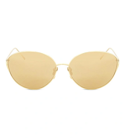 Linda Farrow Lfl508 Cat-eye Sunglasses In Yellow Gold