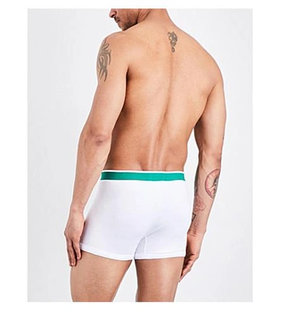 Lacoste Branded Pack Of Three Stretch-cotton Trunks In White