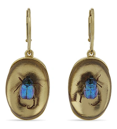 Christopher Kane Beetle Earrings In Gold