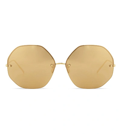 Linda Farrow Lfl567 Oversized Sunglasses In Gold