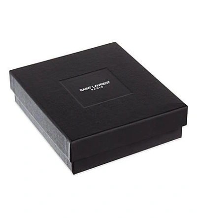 Shop Saint Laurent Womens Black Monogram Leather Cardholder