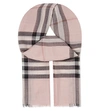 Burberry Lightweight Giant Check Wool & Silk Scarf In Ash Rose
