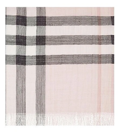 Shop Burberry Giant Check Wool-silk Scarf In Ash Rose