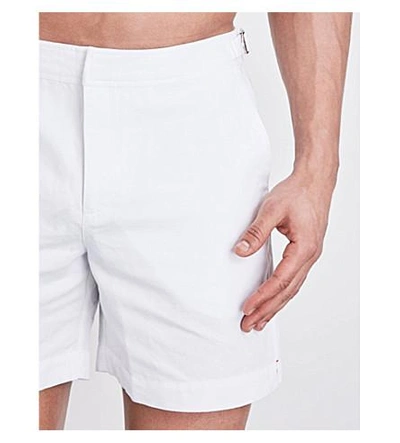 Shop Orlebar Brown Bulldog Linen And Cotton-blend Shorts In White