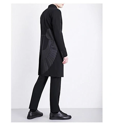 Shop Givenchy Wings Single-breasted Wool Coat In Black