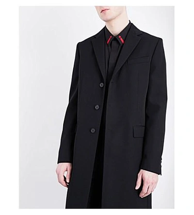 Shop Givenchy Wings Single-breasted Wool Coat In Black