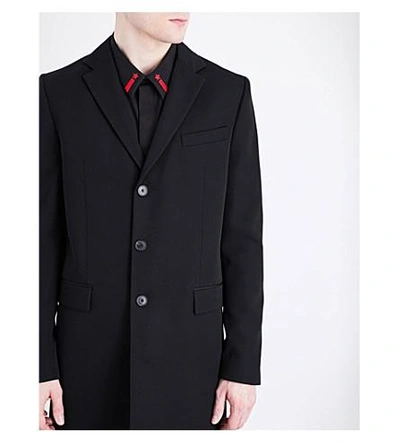 Shop Givenchy Wings Single-breasted Wool Coat In Black