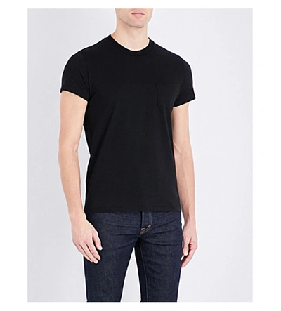 Shop Tom Ford Pocket-detail Cotton T-shirt In Black