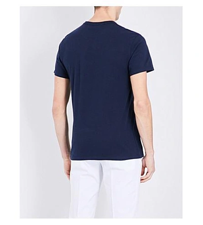 Shop Maison Kitsuné Palais Royale Cotton-jersey T-shirt In Navy