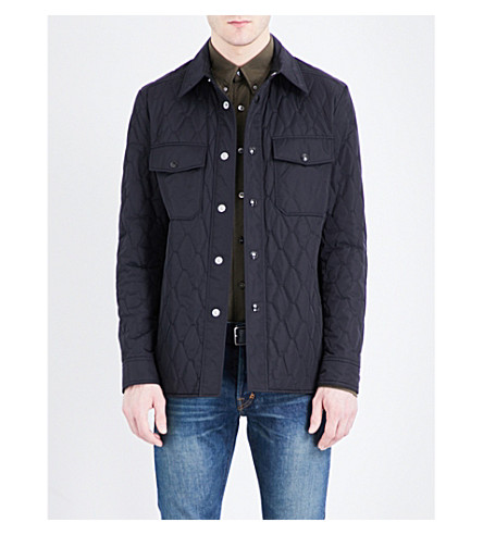 Tom Ford Quilted Shirt Jacket, Navy | ModeSens