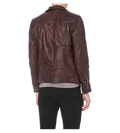 Allsaints Conroy Leather Biker Jacket In Oxblood | ModeSens
