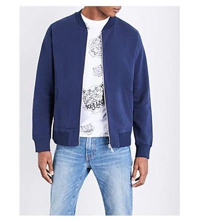 Shop Kenzo Tiger Cotton-jersey Jacket In Ink