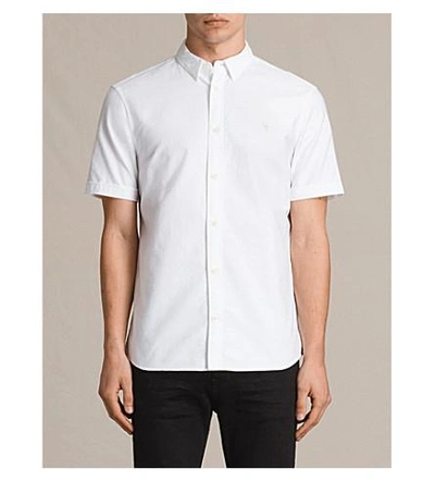 Shop Allsaints Hungtingdon Embroidered Cotton Shirt In White