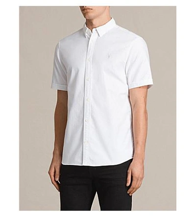 Shop Allsaints Hungtingdon Embroidered Cotton Shirt In White