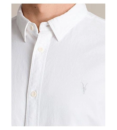 Shop Allsaints Hungtingdon Embroidered Cotton Shirt In White