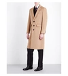 BURBERRY Single-breasted camel and wool-blend coat