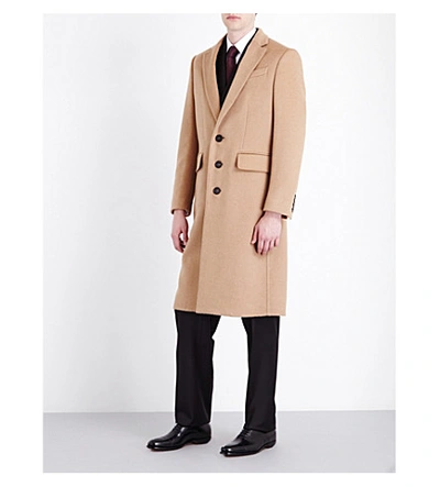 Burberry Double-breasted Extra-long Wool Cashmere Coat In Camel