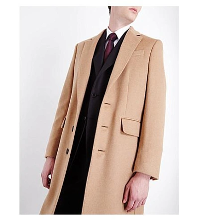 Shop Burberry Single-breasted Camel And Wool-blend Coat