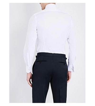 Shop Tom Ford Men's White Slim-fit Cotton Evening Shirt