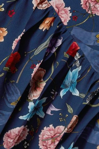 Shop Borgo De Nor Lola Floral-print Crepe De Chine Midi Dress