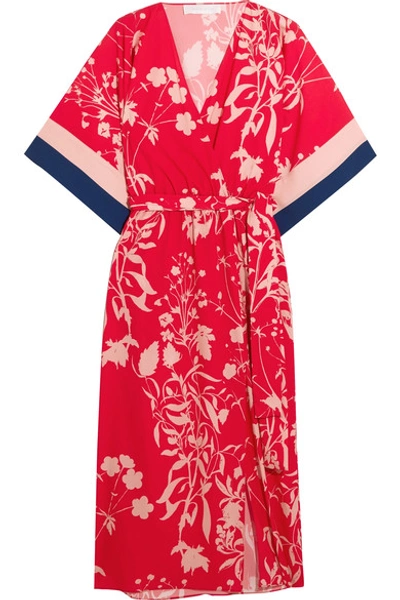Borgo De Nor Raquel Floral-print Crepe De Chine Midi Dress