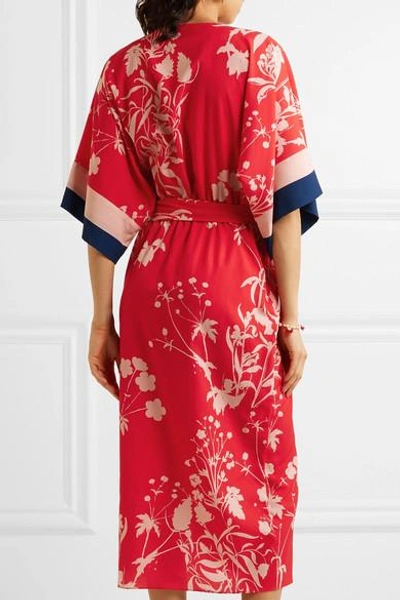 Shop Borgo De Nor Raquel Floral-print Crepe De Chine Midi Dress