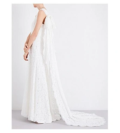 Shop Whistles Juliet Asymmetric Fit-and-flare Wedding Gown In Cream