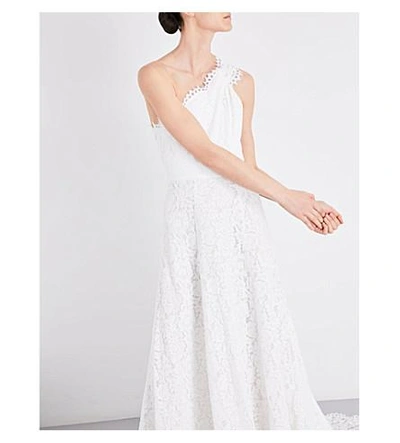 Shop Whistles Juliet Asymmetric Fit-and-flare Wedding Gown In Cream