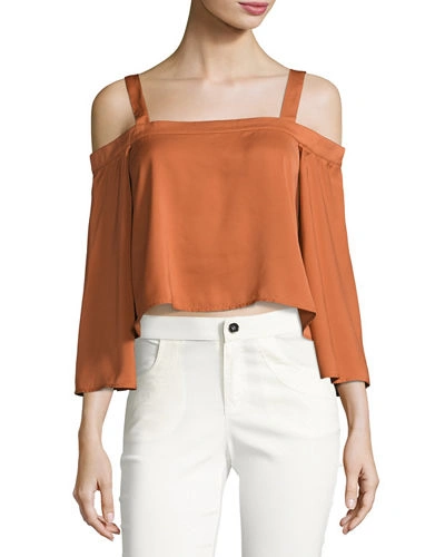 The Fifth Label In Full Light Cold-shoulder Top, Amber