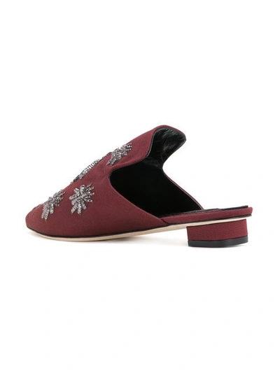 Shop Sanayi313 Spider Appliqué Mules In Red