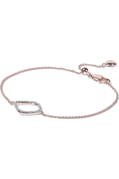 Shop Monica Vinader Riva Kite Rose Gold Vermeil Diamond Bracelet