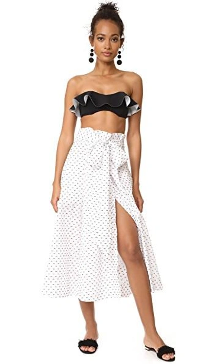 Shop Lisa Marie Fernandez Beach Skirt In White/black