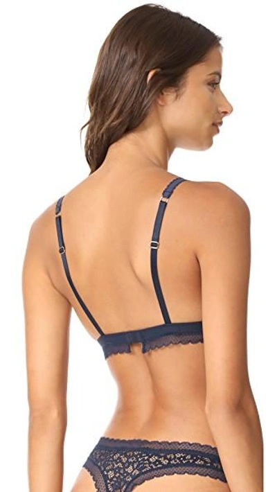 Shop Stella Mccartney Lulu Drifting Soft Cup Bra In Dark Ink Blue