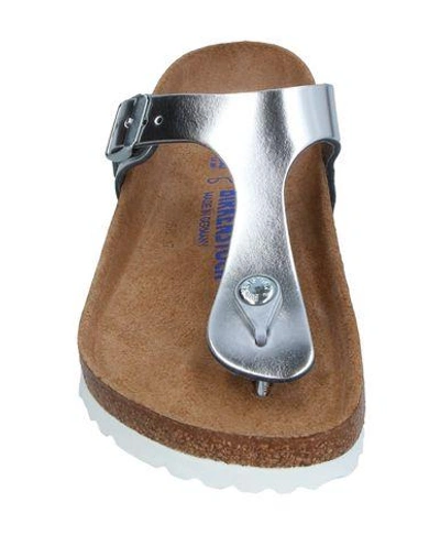 Shop Birkenstock Toe Strap Sandals In Silver