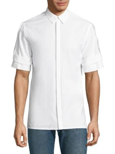 Helmut Lang Uni-sleeve Cotton Button-down Shirt In Optic White