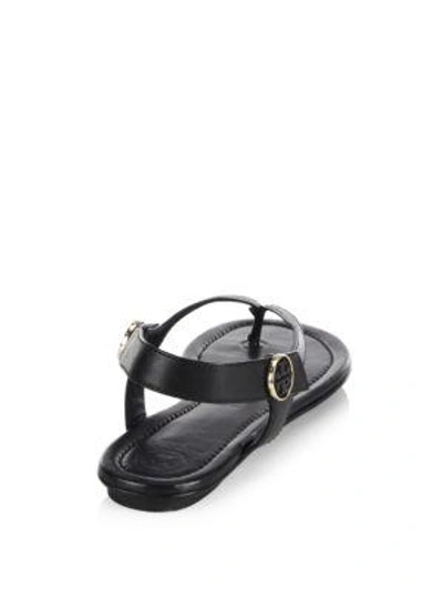 Shop Tory Burch Minnie Leather Travel Sandals In Black