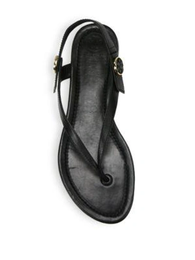 Shop Tory Burch Minnie Leather Travel Sandals In Black