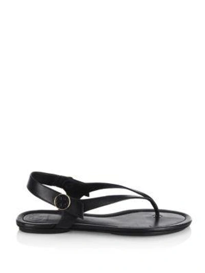 Shop Tory Burch Minnie Leather Travel Sandals In Black