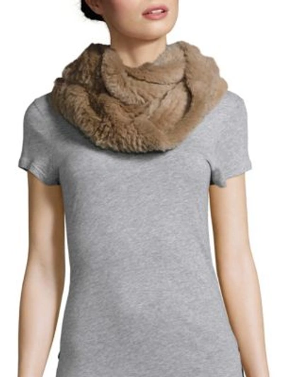 Jocelyn Rabbit Fur Infinity Scarf In Acorn