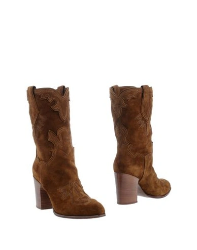 Casadei Ankle Boots In Brown