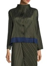 ISSEY MIYAKE Pleated Button-Front Jacket