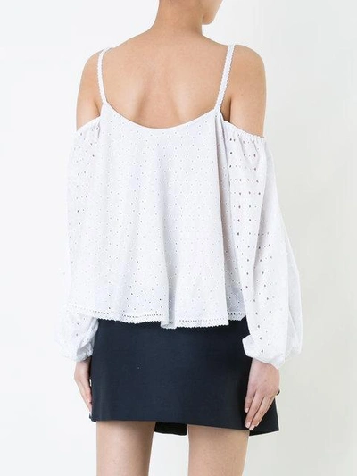 Shop Anna October Cold Shoulder Blouse In White