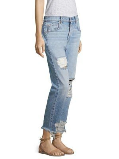 Shop 7 For All Mankind Josefina High-waist Distressed Cropped Boyfriend Jeans In Vintage