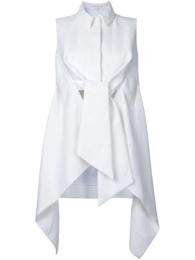 Shop Delpozo Wrap-style Asymmetric Blouse In White